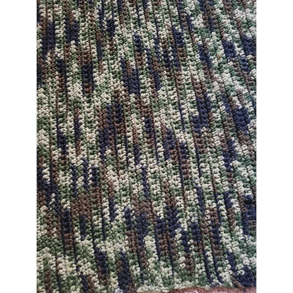 Home Made Crochted Camouflage Blanket 50 Inches‎ By 36 Inches